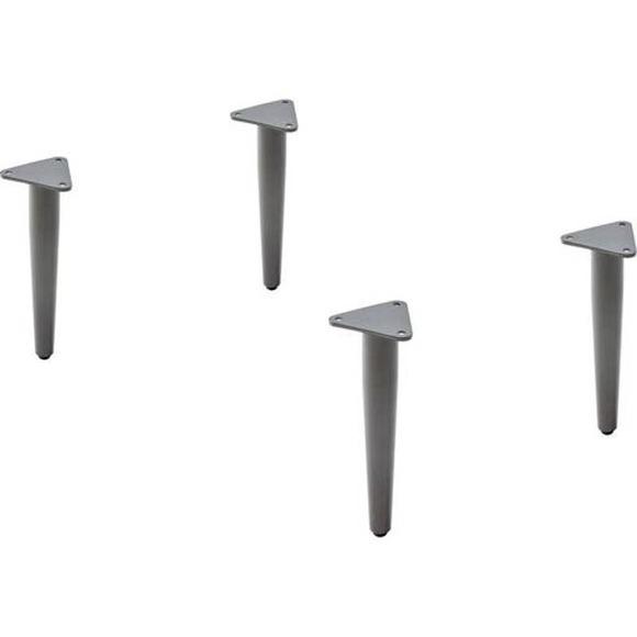 Lorell Contemporary Collection Metal Base Legs (4), Gray 4.5" x 9.8" x 1.5" - Picture 6 of 7